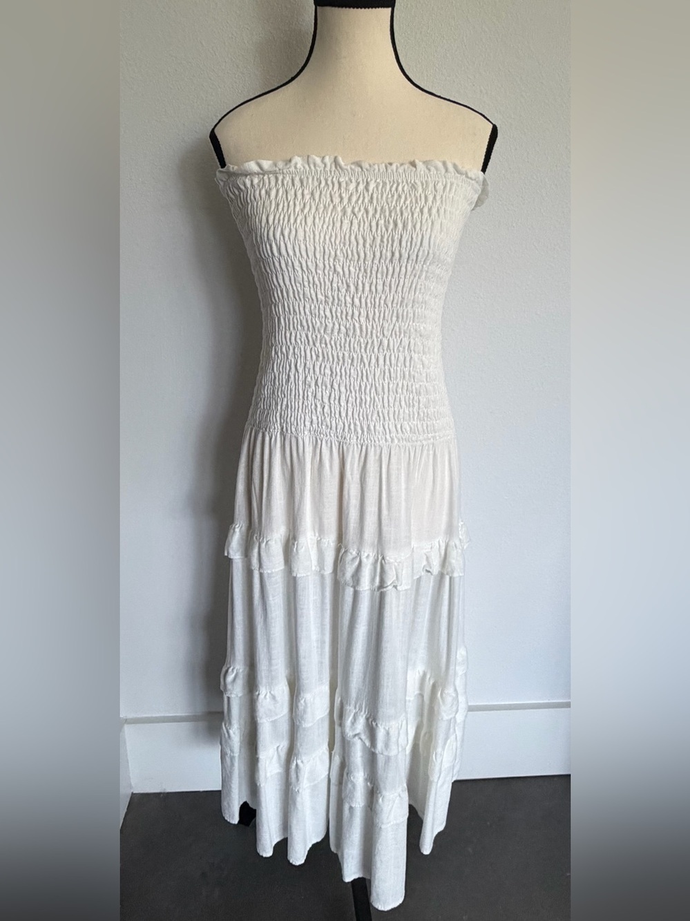 Luxxel Smock Tiered Maxi Dress